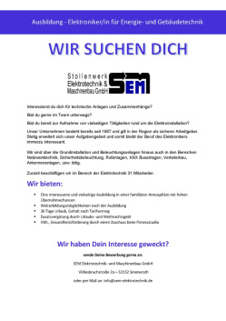 Stellenausschreibung Ausbildung